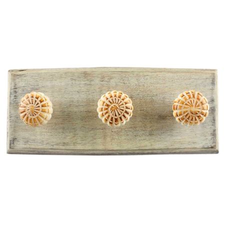 Mustard Bone  Knob Wooden Hook